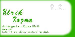 ulrik kozma business card